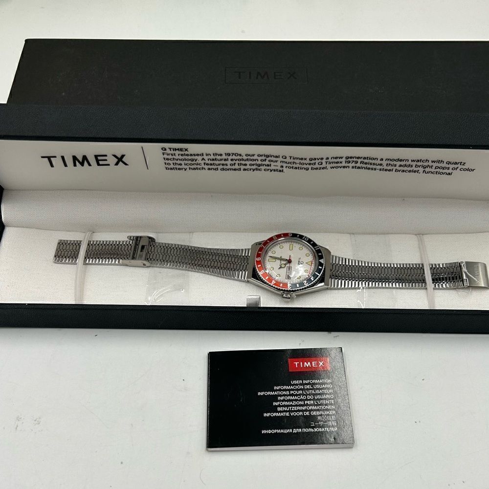 Men’s Timex Q re-issue stainless steel quartz watch 38mm